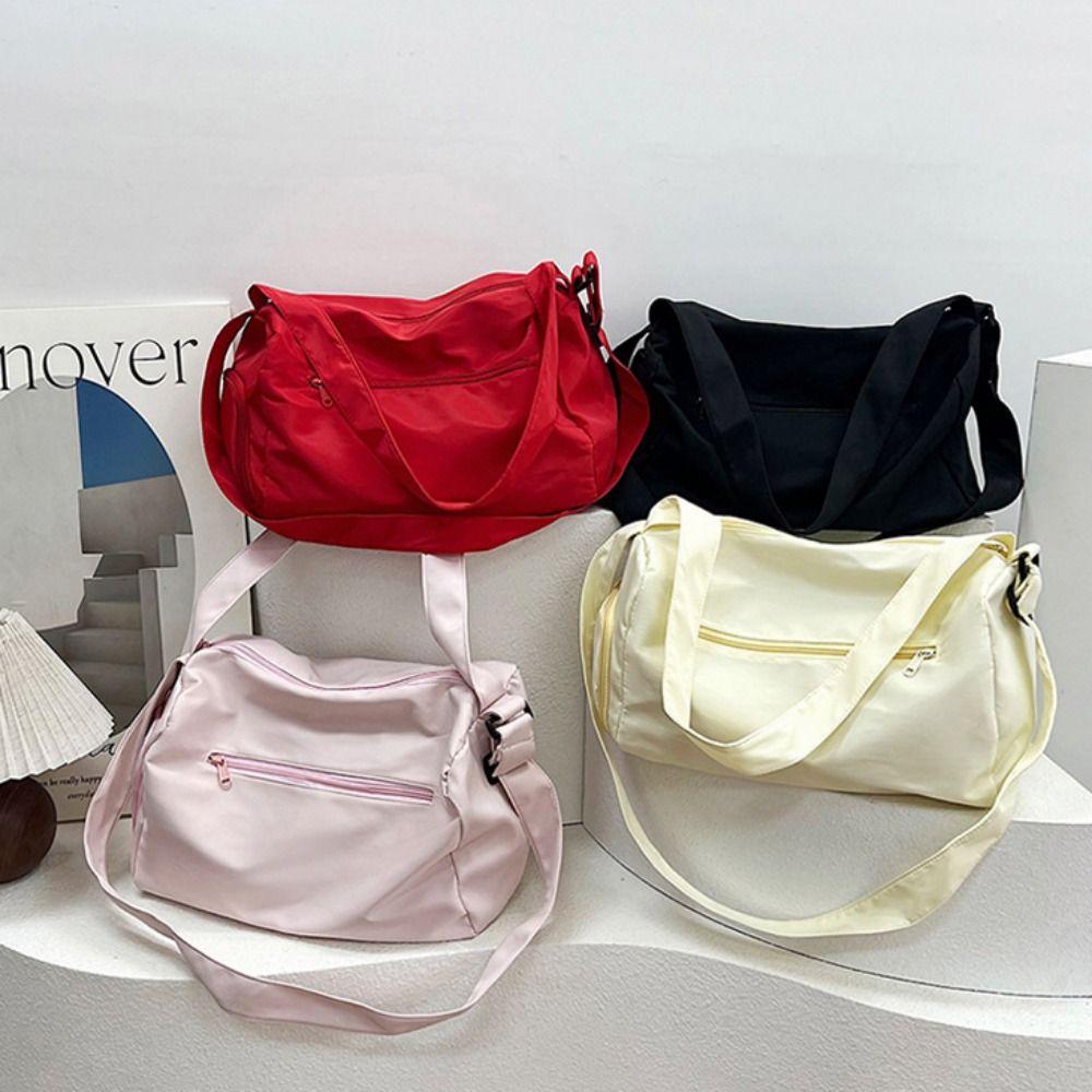 Solid Color Sports Shoulder Bag Canvas Gym Fitness Bag Fashionable Luggage Bag  Yoga
