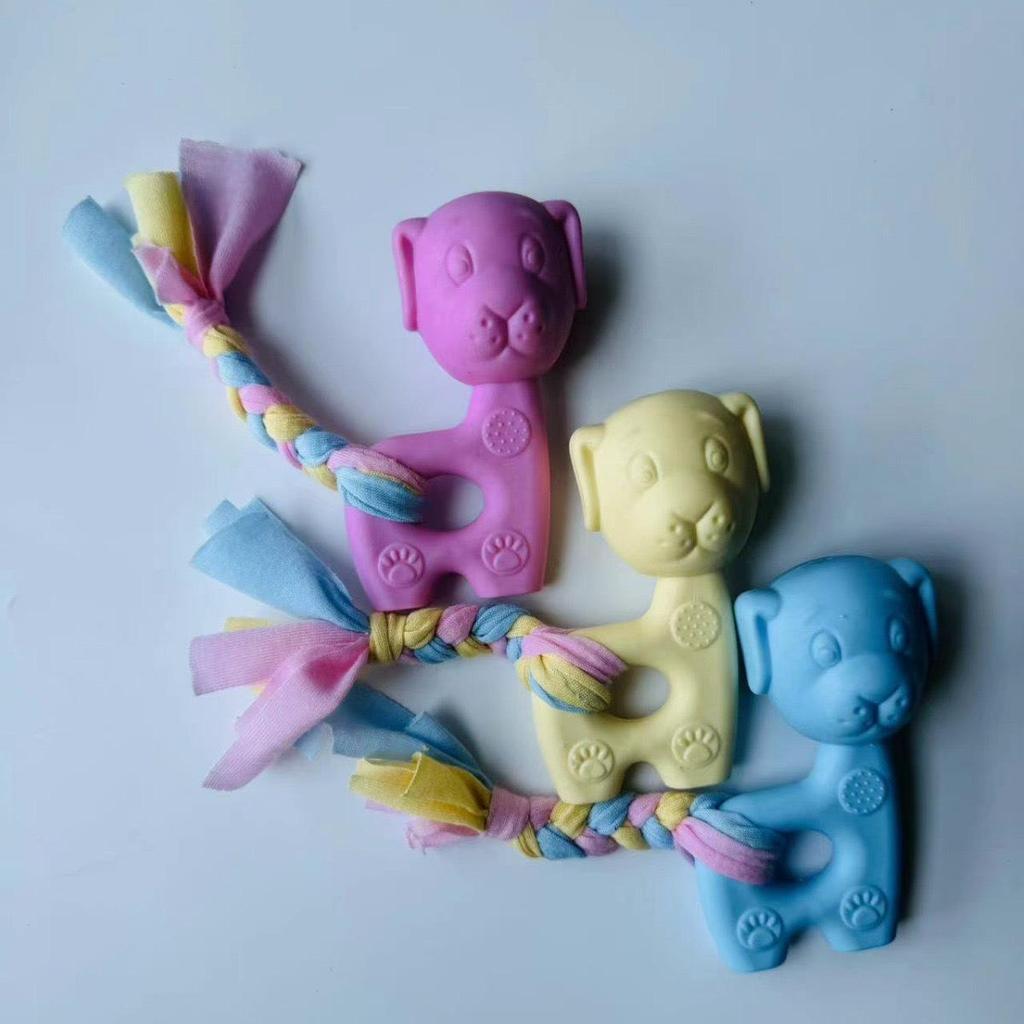Durable TPR Teething Dog Toys for Golden Retrievers and Corgis - Bite-Resistant Cleaning Sticks and Balls