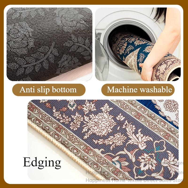 Boho Ethnic Style Large Living Room Carpet Decoration Bedroom Non-slip Washable American Retro Mat Office Area Rug Izable
