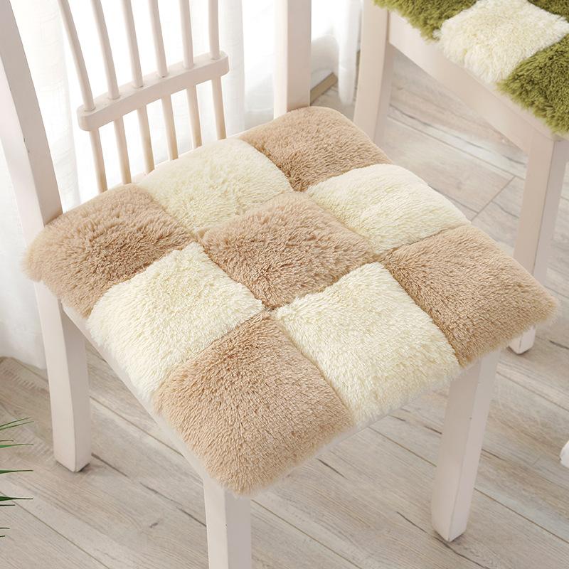 Fortykket Stol Krakk Pute Sittepute på Gulvet Student Ni-ruters Stolpute Plysj Rumpepute Kontor Langvarig Sittepute