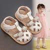 Toddler Walking Shoes Girls Sandals Ultra Soft Breathable Leather Shoes Anti-Collision Anti Slip Single Shoes