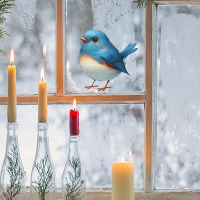Creative and Cute Blue Bird Glass Door and Window Home Beautification and Decoration Window Stickers
