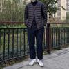 Uniqlo X JW Anderson Striped Drawstring Relaxed Pants Men Bottoms Dark-Gray 432970-321
