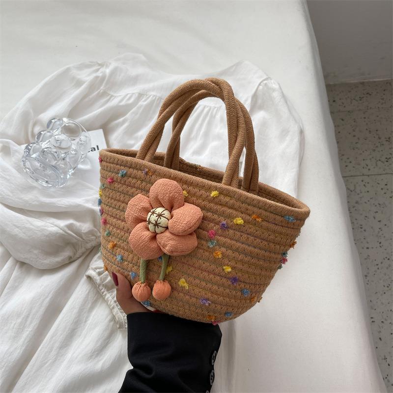 

Wholesale bag new summer hand-held women s bag design casual woven bag cotton rope