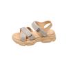 Fashion College Style Sports Sandals Women 2025 New Summer Thick Bottom Open Toe Fashion Women Shoes Rhinestone Casual Beach Sandales