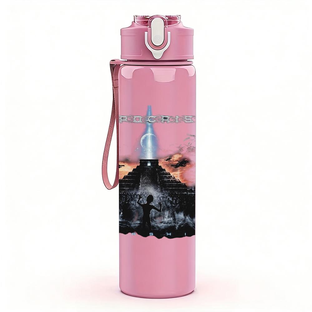 1PC Retro Female Silhouette Black White Print 750ml Portable Sports Water Bottle Leakproof Gym Outdoor Travel Drink Cup