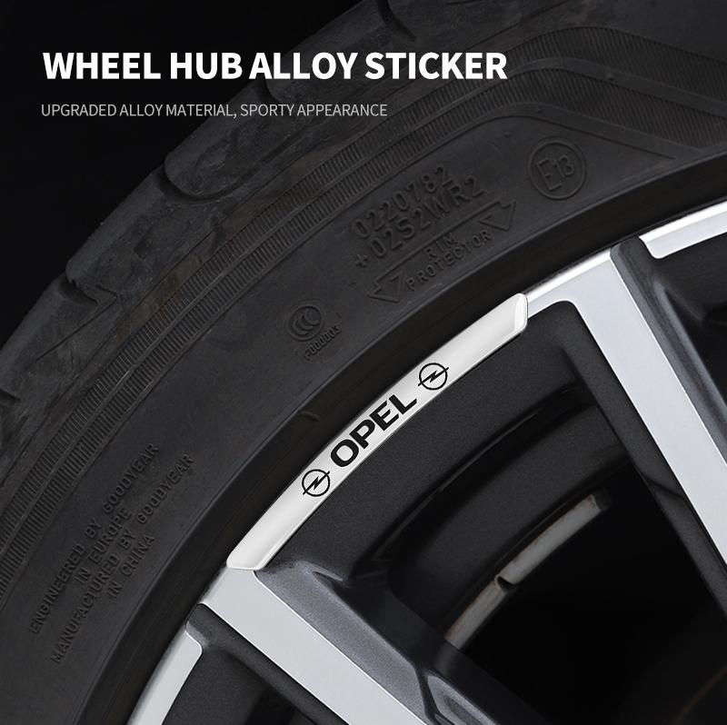 AAAJJ1 4Pcs Car Wheel Hub Rim Badge Stickers Decoration Accessories For Opel Corsa Astra Insignia Vectra Zafira Meriva Mokka Grandland