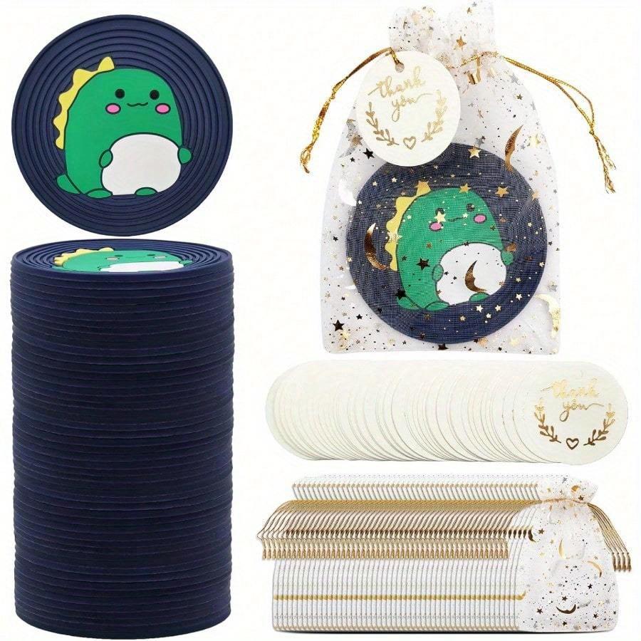 

Baby Shower Favors for Guests Party Favors Baby Shower Thank You Gifts Including Cute Silicone Coasters for Drinks Organza Bags. as the picture