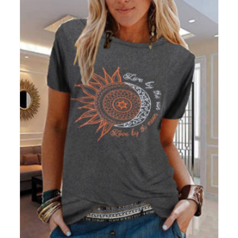 

Новая женская повседневная футболка с круглым вырезом и коротким рукавом с 3D-цифровым принтом Slim Fit для женщин 6XL