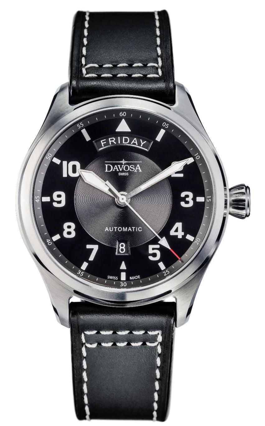 

Watch Mechanical Automatic Newton Pilot Swiss Made Black [Davosa] Day-Date Day-Date 161.585.55 Men s