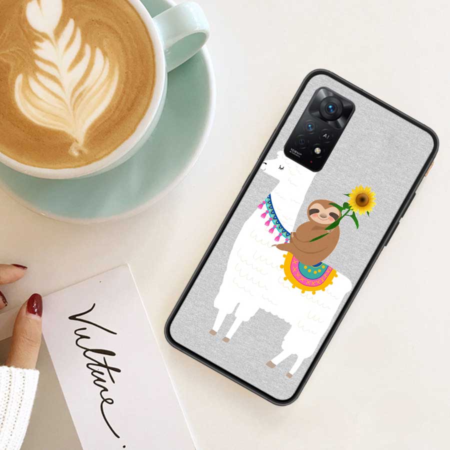 Cute Cartoon Llama Phone Case For Redmi Note 13 Pro 5G Plus 12 12C 10 10A 10C 9 9A 9C 9T 8 8A K60 K70 Pro Xiaomi Cover 7 7A 6 6A