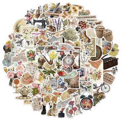 100 Karikatür Retro Vintage Çıkartmalar, Bavul Dekorasyonu, Dizüstü Bilgisayar, Kendin Yap Su Geçirmez Çıkartmalar
