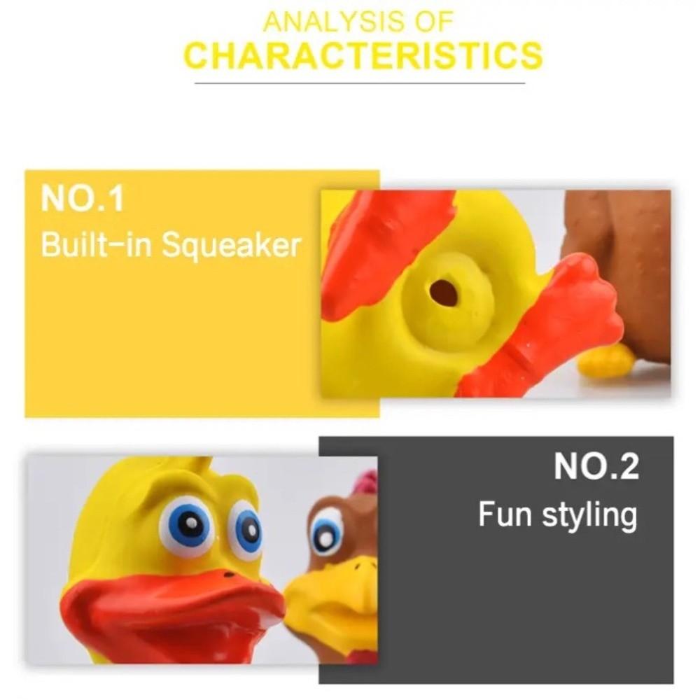 Yellow Rubber Dog Chew Toy Bite Resistant Squeaky Dog Toy Interactive Dog Toy  Pet Entertainment