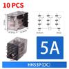 10 PCS Small Intermediate Relay AC Electromagnetic Relay with Base Switch HH52P HH53P HH54P HH62P HH63P HH64P