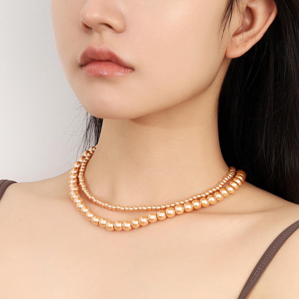 European and American Accessories Internet Celebrity Niche Multi-layer Pearl Necklace Fashion Temperament Beaded Choker Item