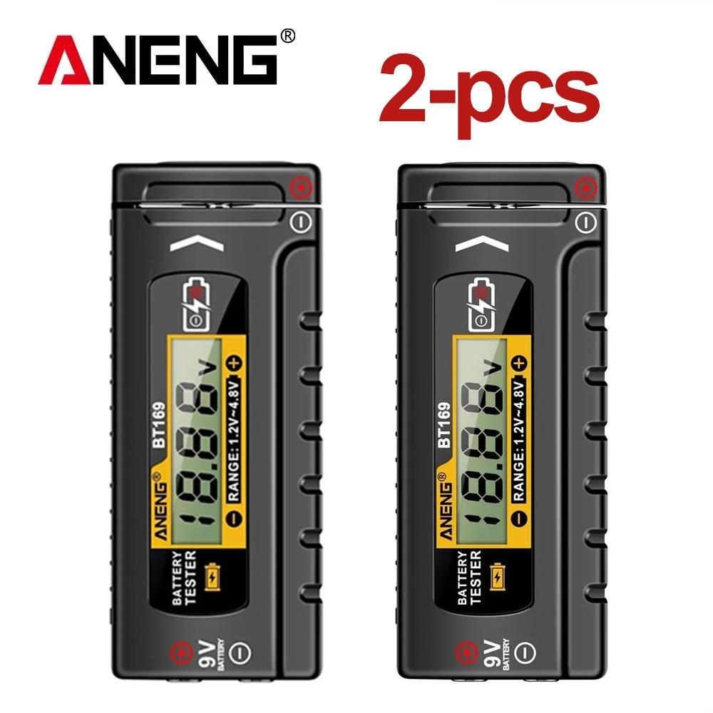 

Detector Battery capacity Tester AA/AAA/C/D/9V/1.5V Button Cell Electricity tester ToolDigital Battery Testers 2Pcs ANENG BT169