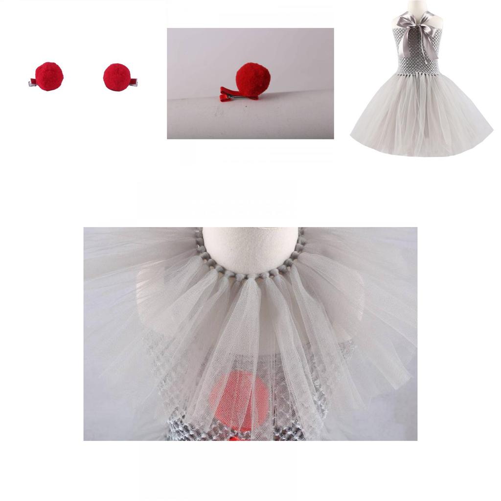 Farbenfrohes Mesh Prinzessinnenkleid Set für Halloween Kostümpartys