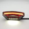 12V Motorcycle LED Tail Light License Plate Lamp Red Smoke Rear Taillight Brake Stop Running Signal Universal For Bike Dirt Bike