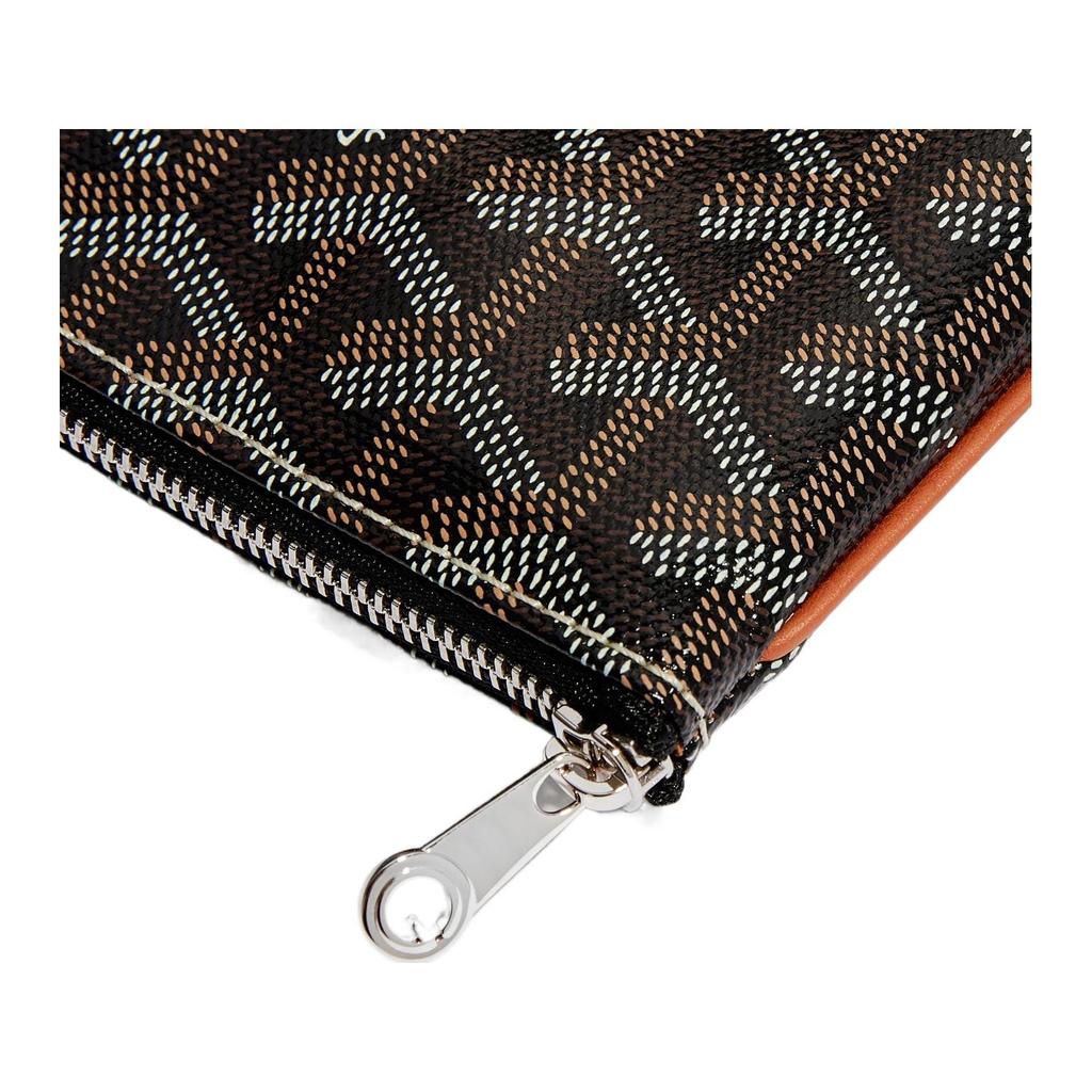 Goyard Senat Y Monogram Canvas And Calfskin Zip Wallet Clutch Mini Unisex Wallets Brown SENAT2MINTY-01CL03P