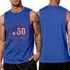 Men's Loose Fit Casual Summer Sleeveless Tank Top with Flag Print Suitable for Daily Wear and Outdoor Activities