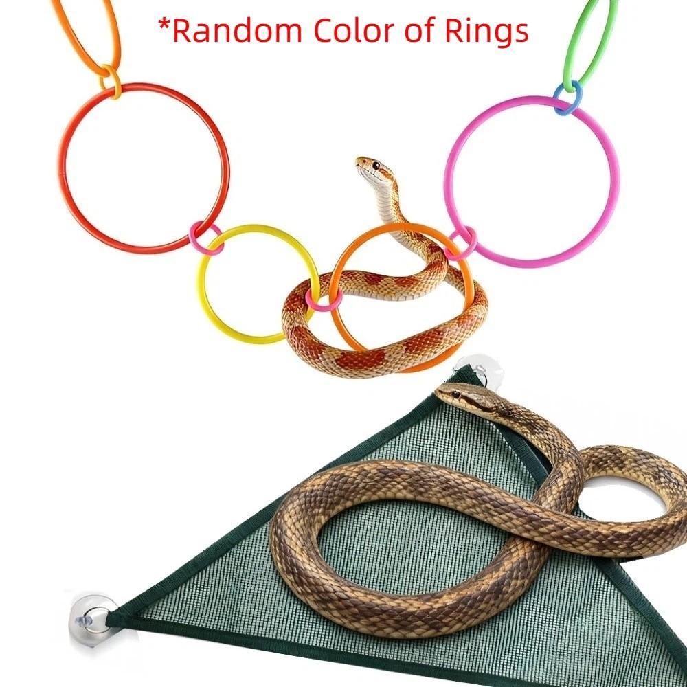 Stability Rings Swing Perch with Rope Snake Enrichment Toys Terrarium Decor Reptile Hammock  Snakes