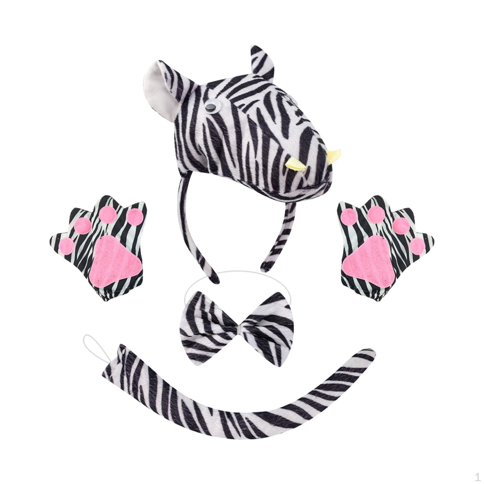 

Уши зебры, галстук-бабочка и хвост, аксессуары для костюма животного, реквизит для фильма Style B