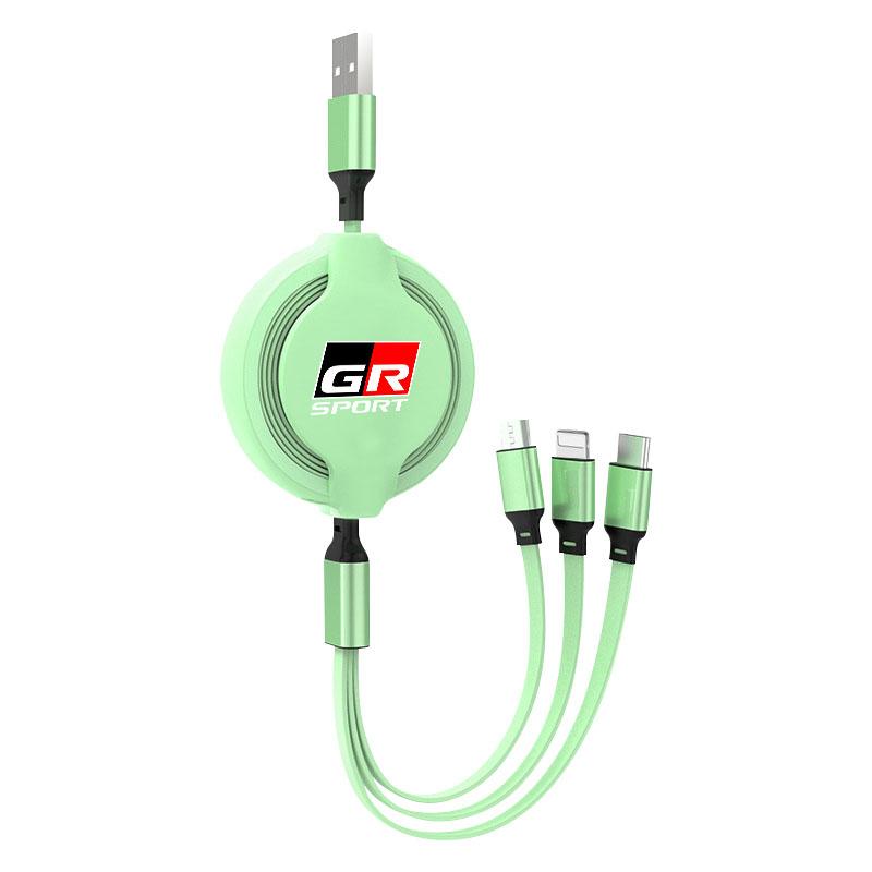 Car Accessories 3 In 1 Micro Cable Multi Charger for Toyota Trd GR Corolla Yaris Chr Auris RAV4 Land Cruiser Camry Highlander
