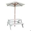 Table de pique-nique enfant avec parasol - GINGER HOME - Bois de pin massif - Anti-UV 30+ - Jusqu'à 4 enfants