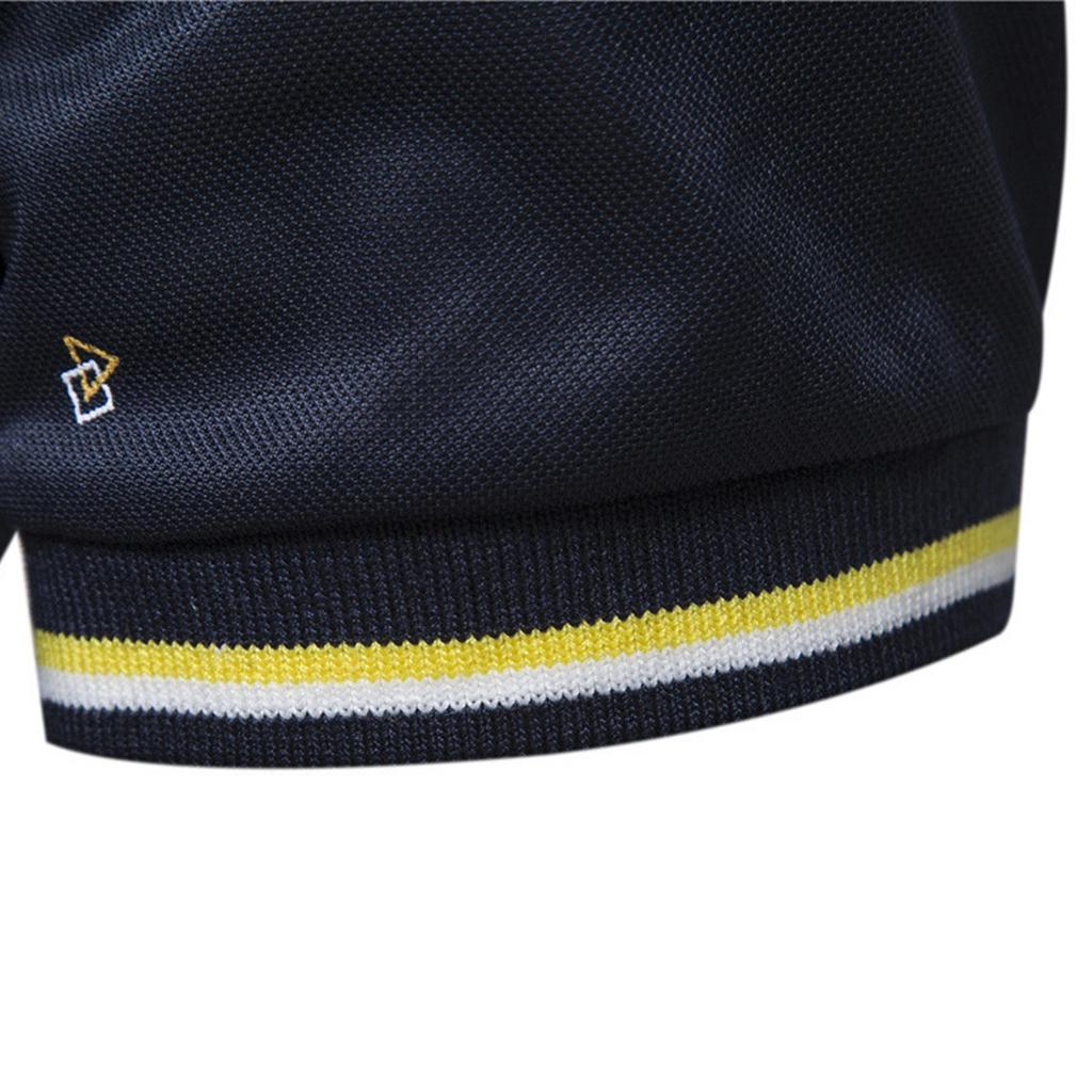 Men's Summer Fashion Casual Floral Short Sleeve T-shirt Color Block Lapel Top