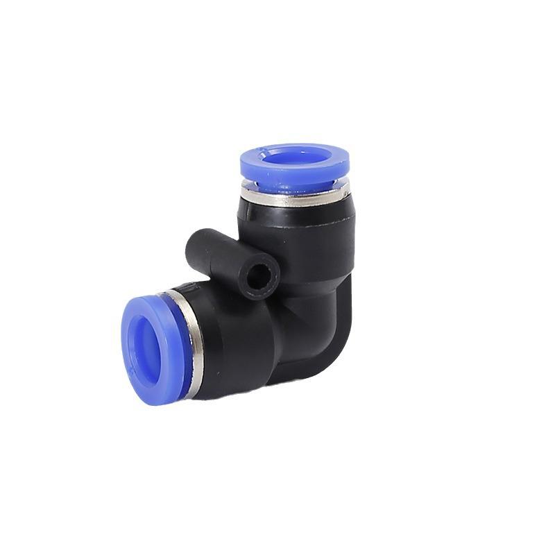 Black Right Angle Plastic Elbow Quick Insert Pneumatic Tube Fittings
