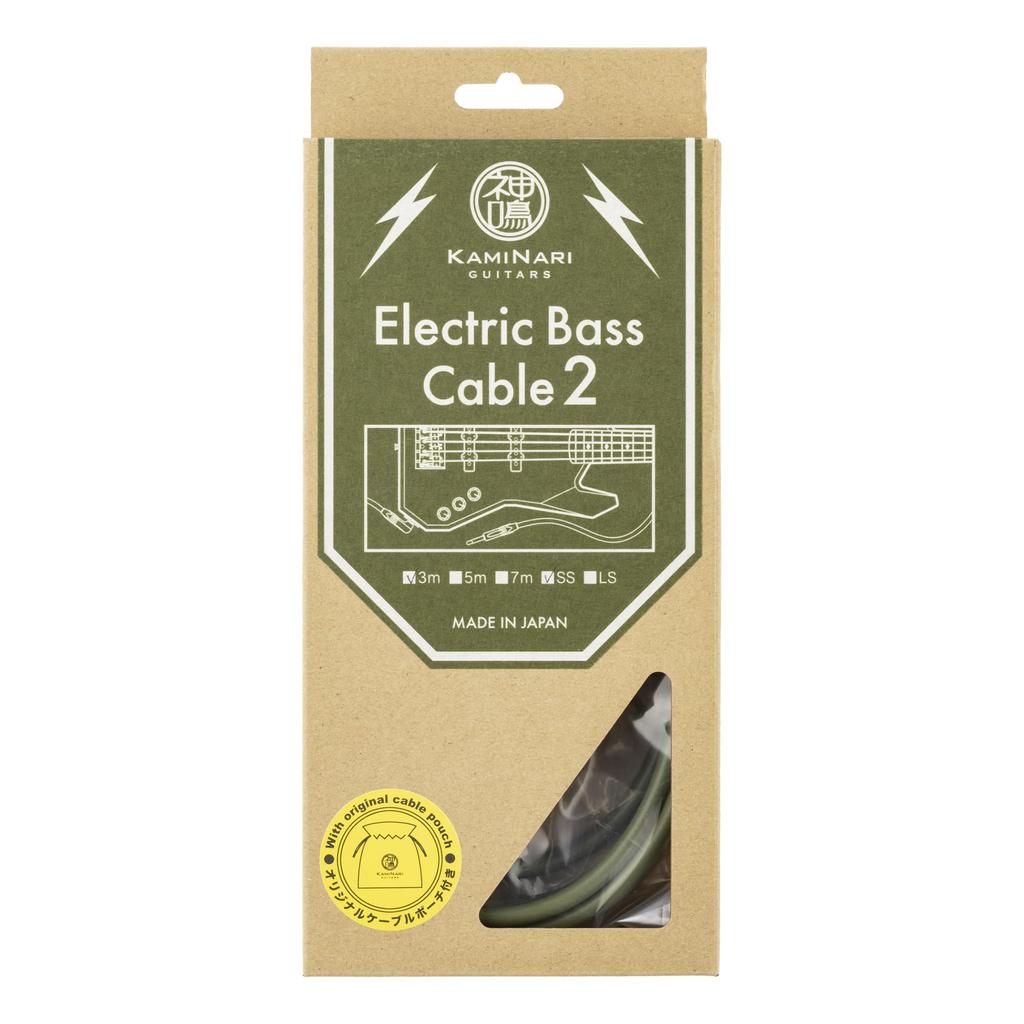 KAMINARI GUITARS Electric Bass Cable 2, 3m, Moss Green, K-BC2-3SS