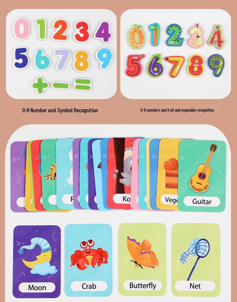Children's Educational Toy: Alphabet Matching Magnetic Puzzle Board with Uppercase & Lowercase Letters and Number Learning Cards