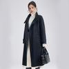 Fengxun Dámský prémiový kabát ze 100% vlny oboustranný se stojáčkem