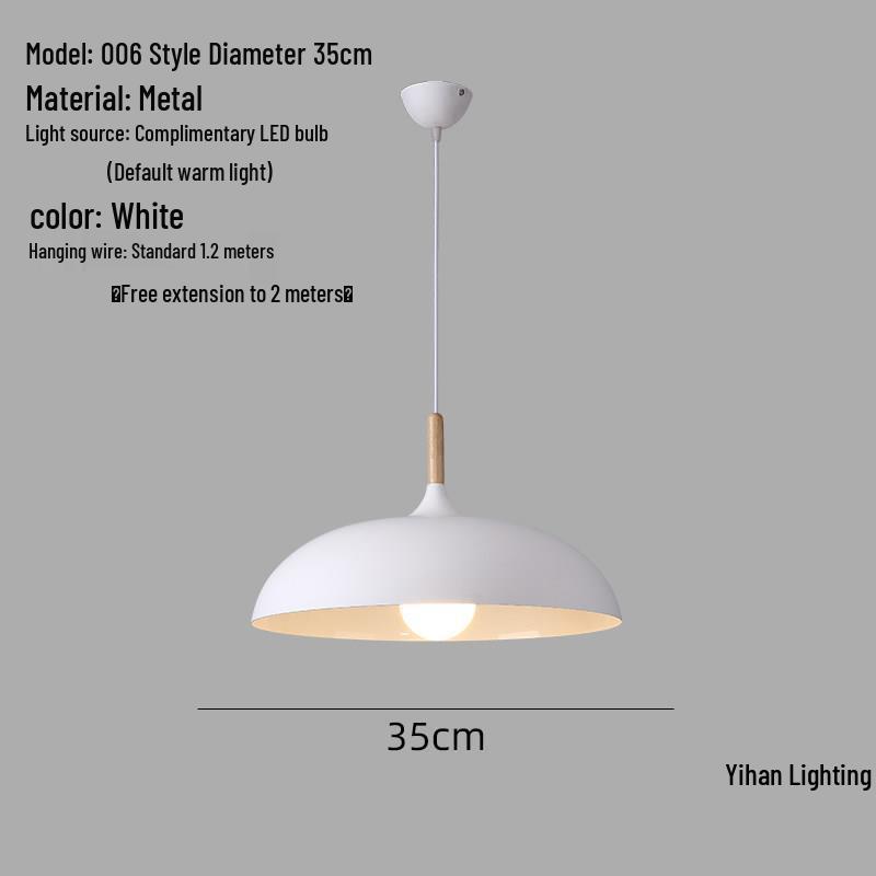 Modern Nordic Single-Head Pendant Light for Hotels, Bars, and Restaurants - Industrial Retro Style Lampshade.