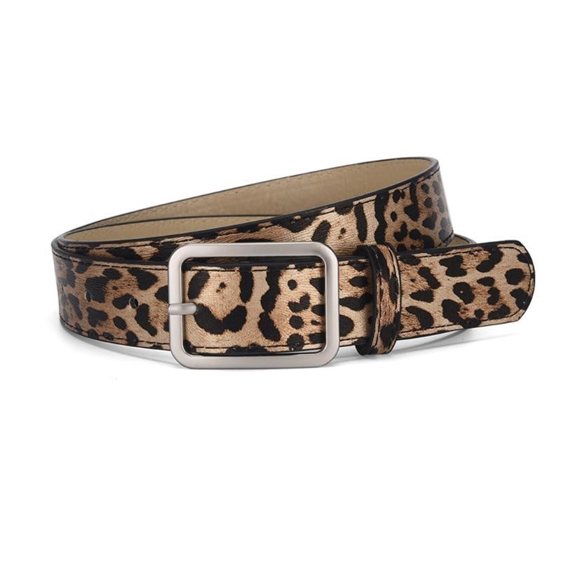 

Faux Leather Belt For Women Adjustable Waist Strap Silver Buckles Fashion Accessory
