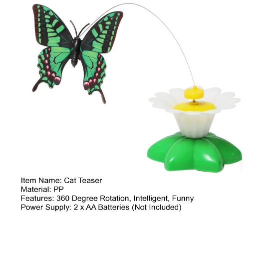 Yousheng Interactive Cat Toy with 360 Degree Rotating Flying Bird Bee Butterfly And Flower Base Cat Teaser Pet Supplies