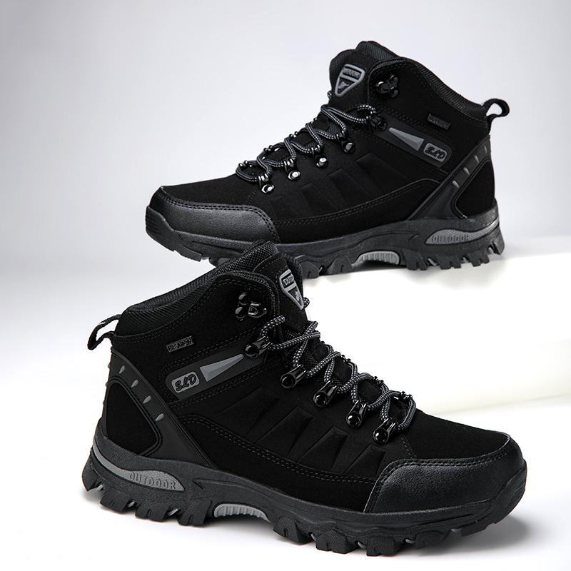 

QZHSMY Brand Men Hiking Shoes Waterproof Leather Sneakers Breathable Men s Boots Outdoor Male Hiking Boots Work Shoes Size 39-45 39 чёрный