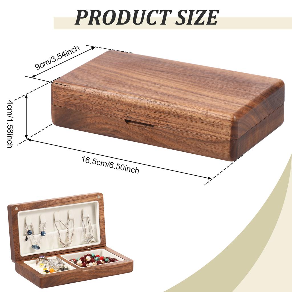 Portable Velvet Jewelry Storage Box Wooden Travel Jewelry Box Vintage Earring Ring Necklace Case Jewelry Storage Holder Box New