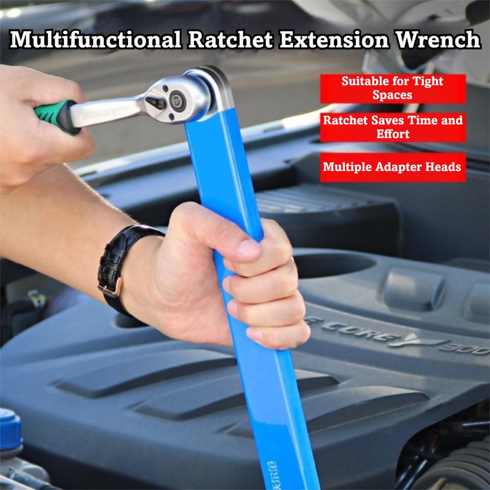 Professional Grade Offset Extension Wrench 4 Adapter Set Compact Extension Wrench  DIY Repair