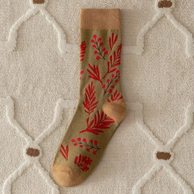 Fashion Harajuku Retro Crew Socks Women Korean Style Vintage Streetwear Women Socks College Style School Girls Cotton Long Socks