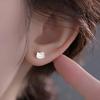Sterling Silver Cartoon Kitty Cat Stud Earrings - Cute, Simple, Sweet Design for Women with Pierced Ears