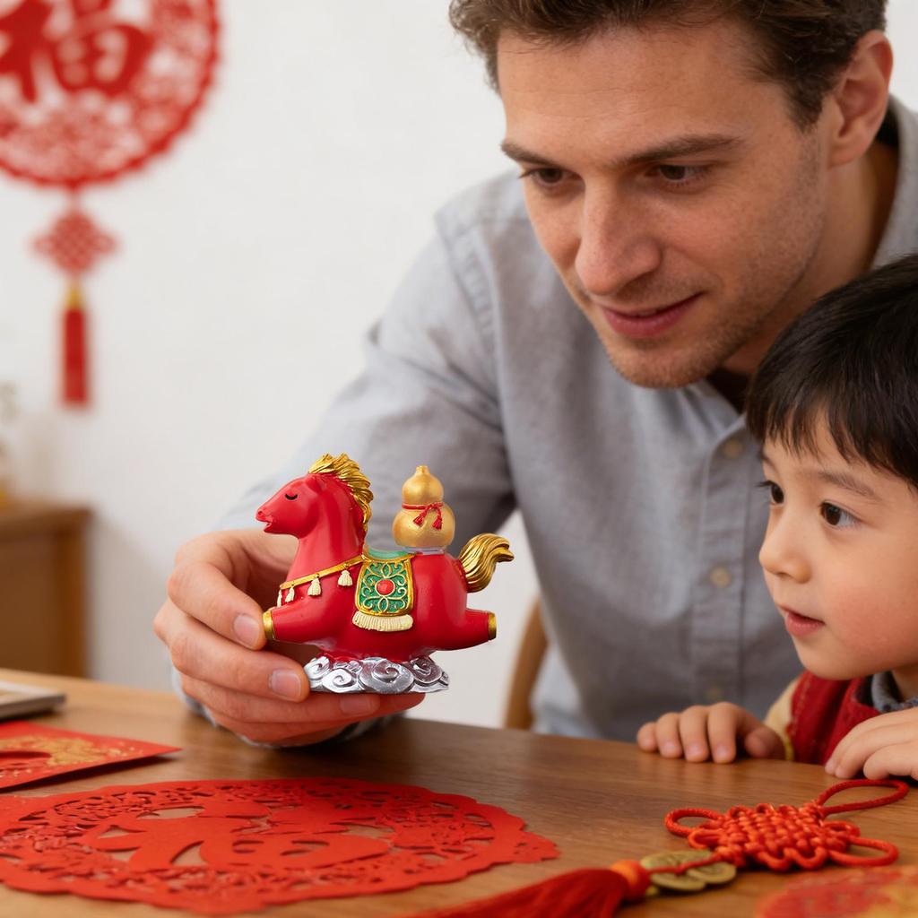 Chinese Horse Figurine Resin Spring Festival Holiday Souvenir Chinese New Year 2026 Horse Figurine For Home Office Bedroom