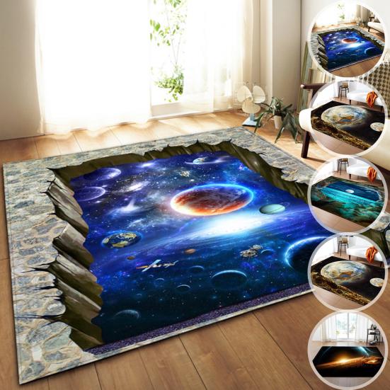 

Мягкий прочный 3D Galaxy Space противоскользящий мягкий напольный коврик ковер Декор для гостиной и спальни