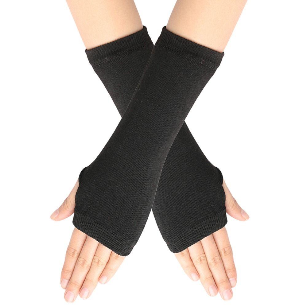 Thin Cosplay Party Cartoon Knitted Fingerless Gloves Half Finger Elasticity Gloves Stripes Mittens