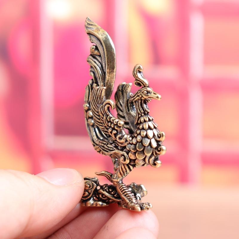 Phoenix Figure Home Decor Spreading Its Wings Phoenix Decor Desktop Tea Pet Crafts Copper Ornaments