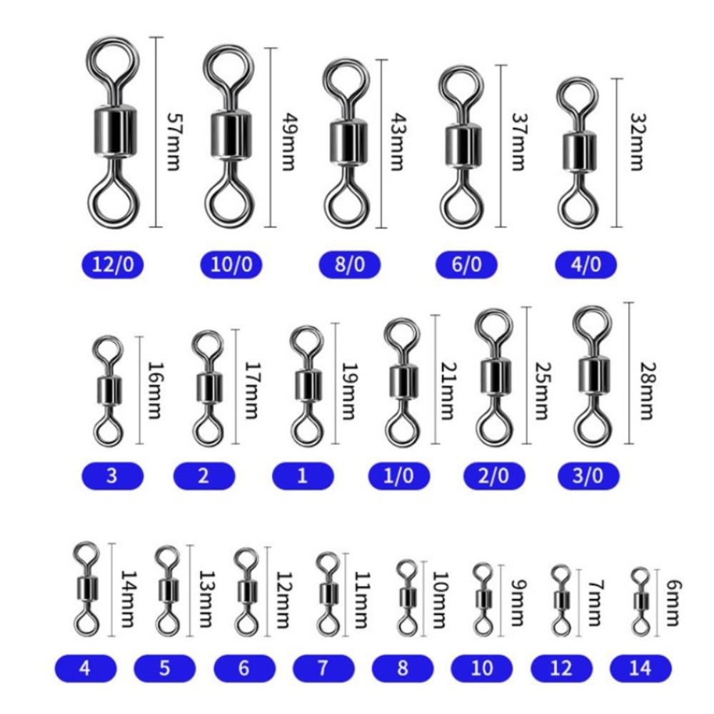 Barrel Fishing Fishing Gear Ring Swivel Connector Ball Bearing Barrel Fishing Rolling Swivel