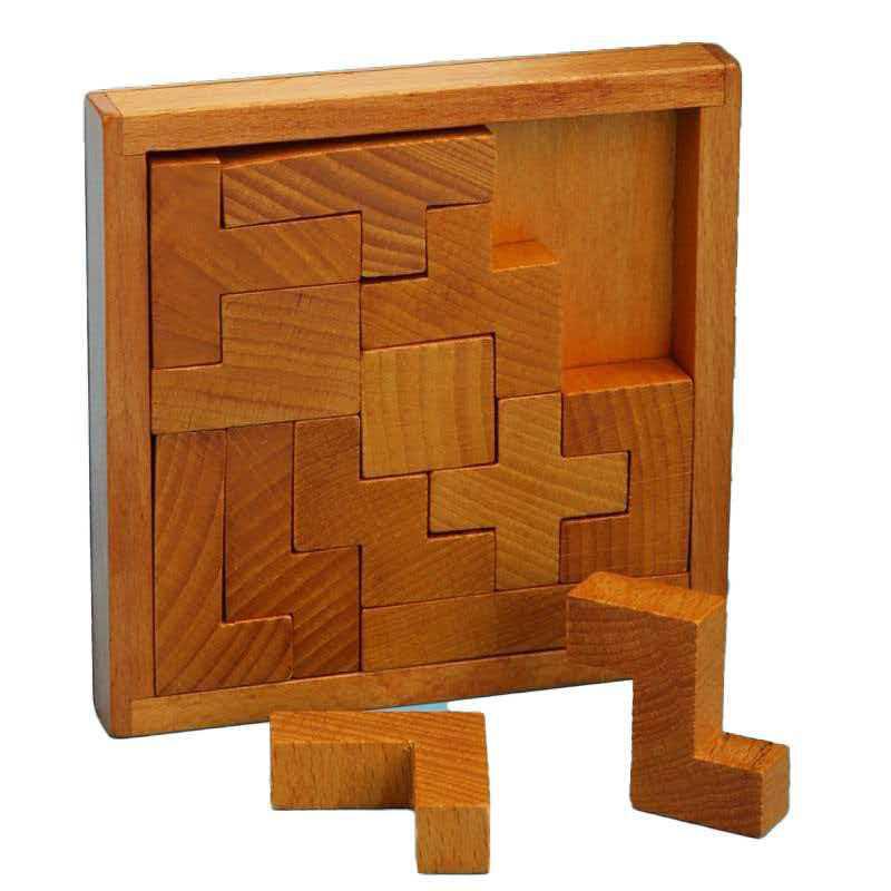 Classic Thirteen Geometric Tangram Wooden Brain Teaser Puzzles for Kids & Adults Impossible IQ Challenge Educational Toys