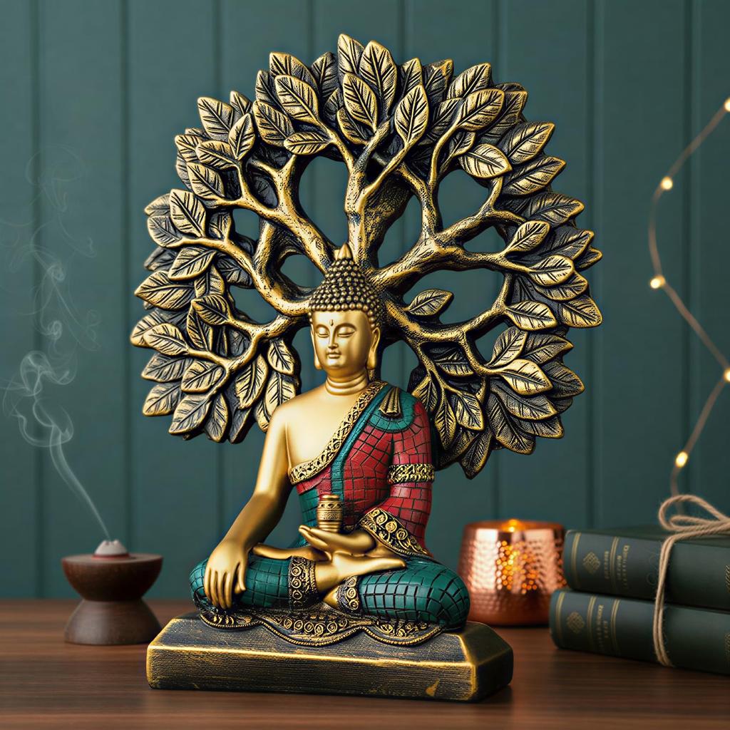 Buddha Statue Showpiece Idol Home Decor Items for Living Room and Gifts