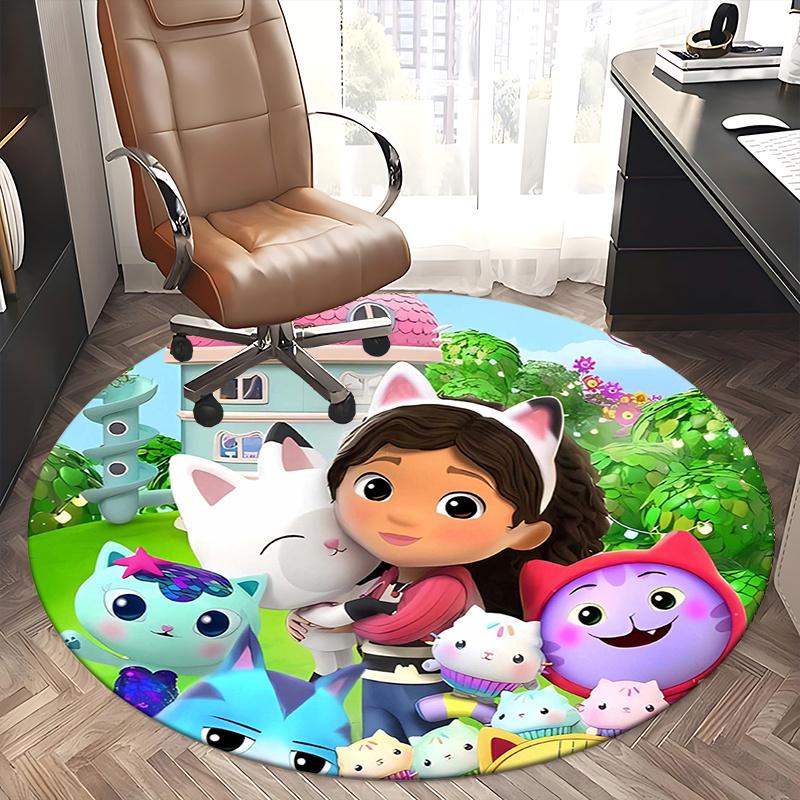 Tappetino per sedia casa delle bambole di Gaby, Tappeto rotondo - Tappeto per ufficio, Lavabile in lavatrice, Antiscivolo, Adatto per soggiorni, Camere da letto