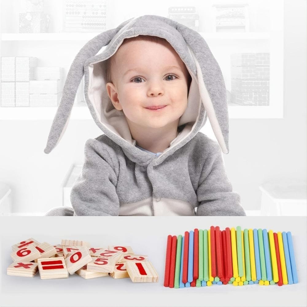 Kids Montessori Wooden Educational Math Calculate Mathematics Games Counting Number Sticks Material Early Learning Children Toys